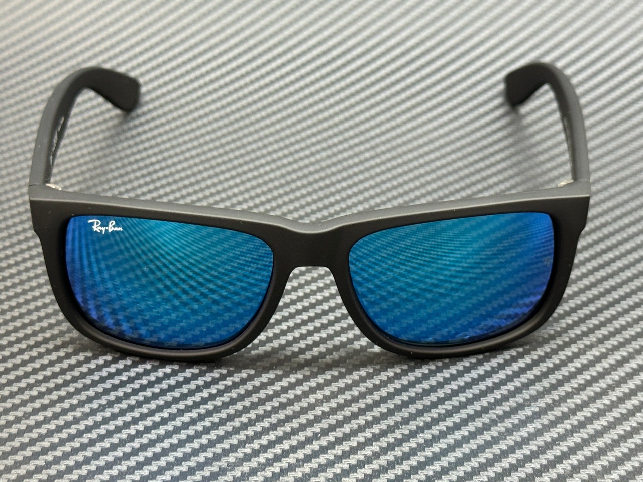 RAY BAN RB4165 622 55 Rubber Black Blue Flash Unisex 54 mm Sunglasses