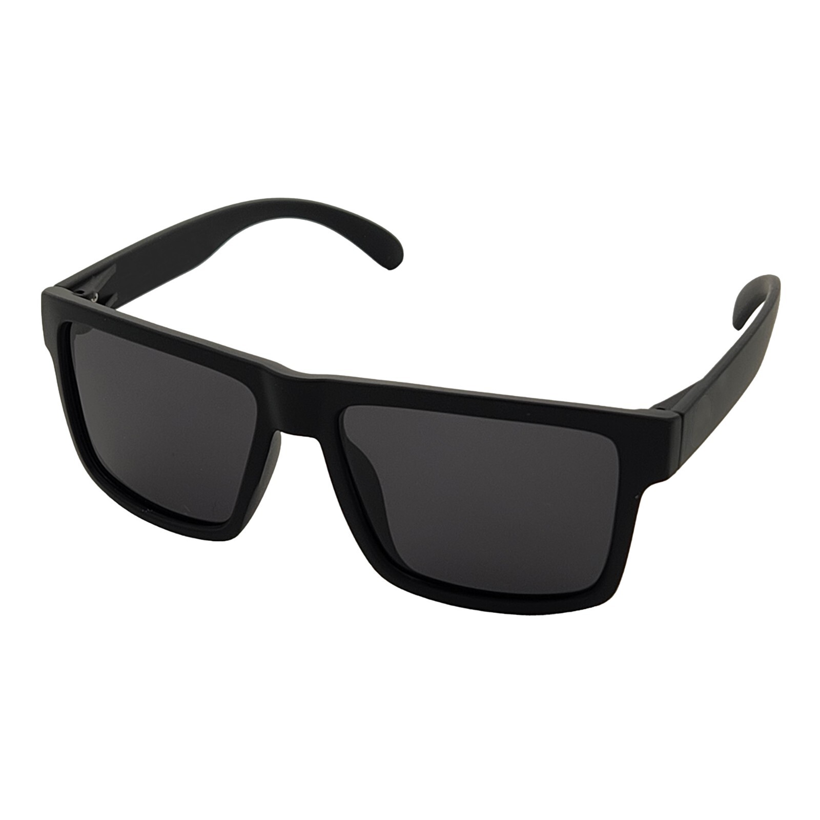 Men’s Polarized Square Sunglasses Matte Black Frame Dark Smoke Lens Z80 NIB