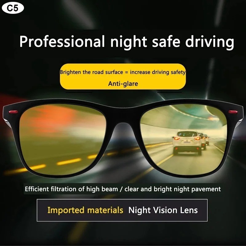 Polarized Night Vision Glasses Men HD Driving Sunglasses Day Night UV400 Sport