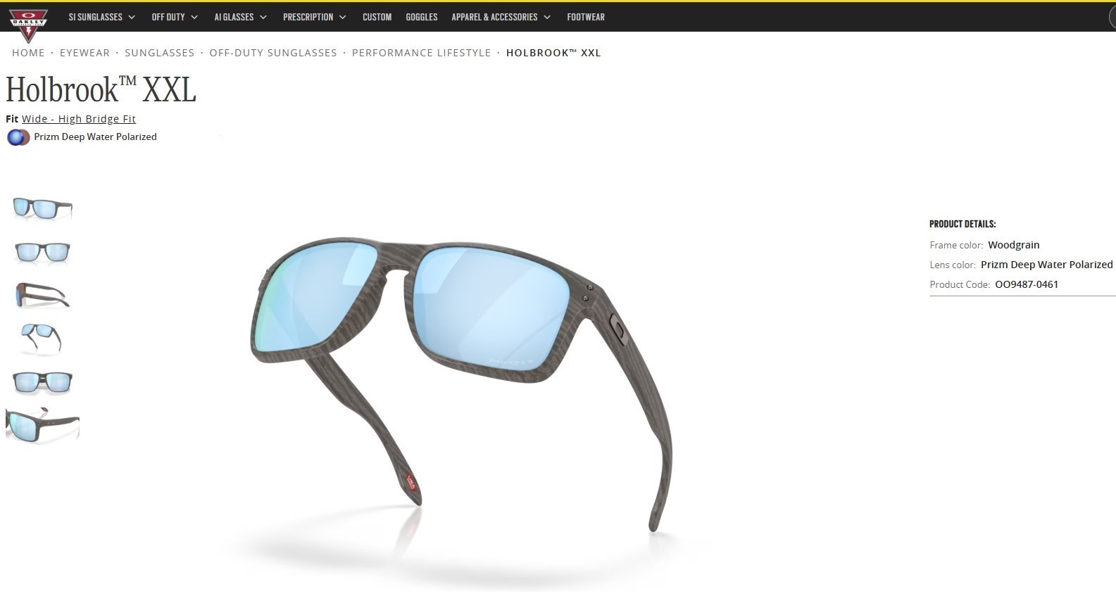Oakley Holbrook XXL Sunglasses Matte Woodgrain Prizm Polarized OO9487-0461 Pouch