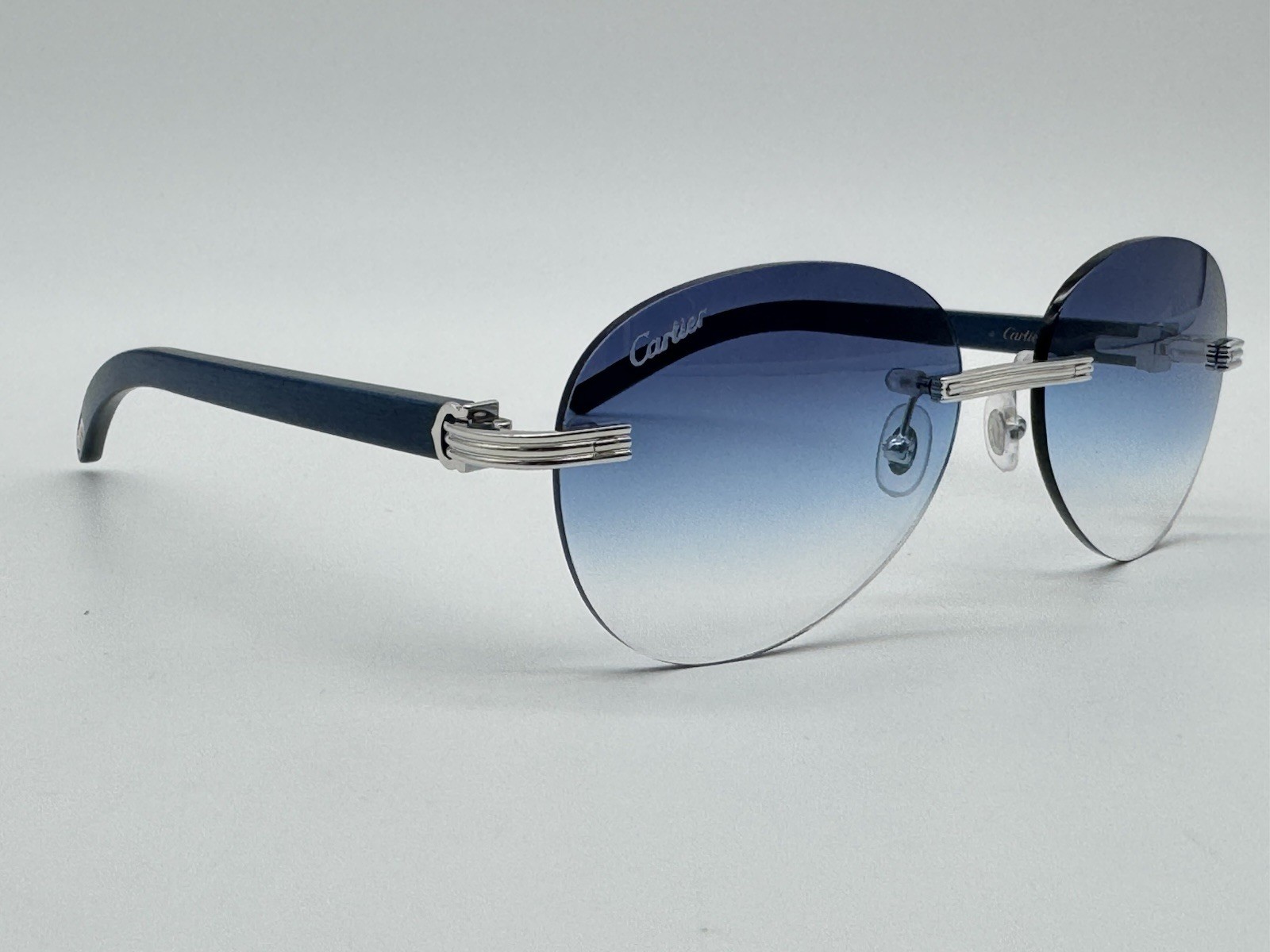 PREMIERE DE CARTIER C DECOR BLUE BUBINGA WOOD SUNGLASSES NEW 100% GENUINE ~$3625