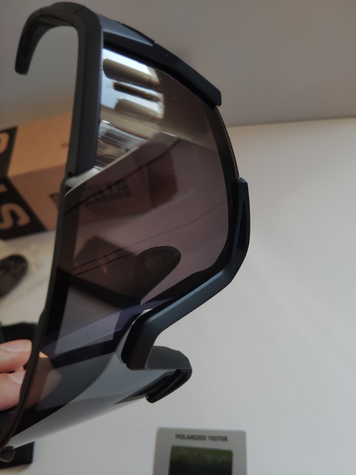 Sports Sunglasses Polarized Cycling Shield Black Smoke Lens UV400 Kit New