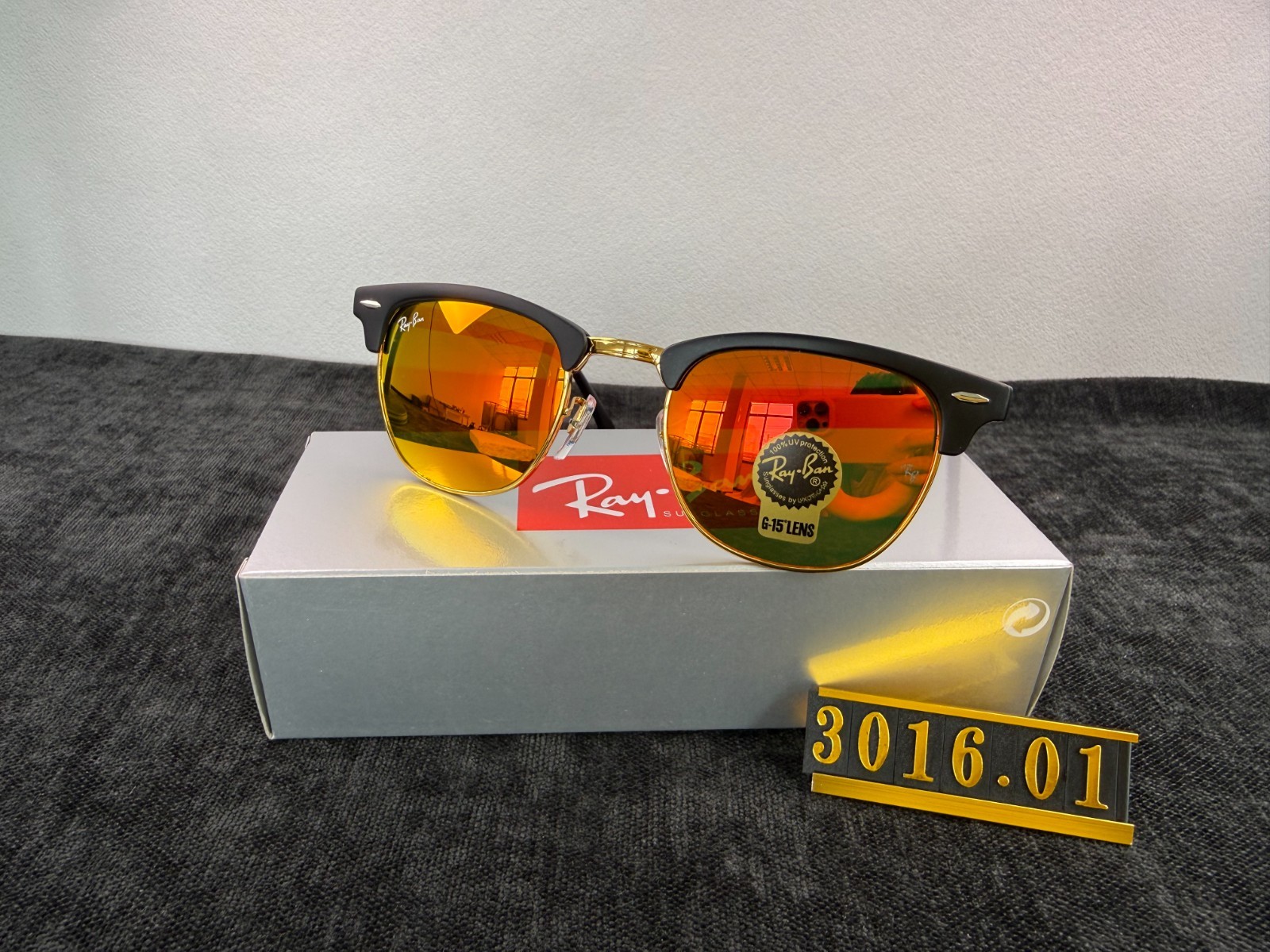 Ray-Ban RB3016 Black Frame Red Lens Sunglasses