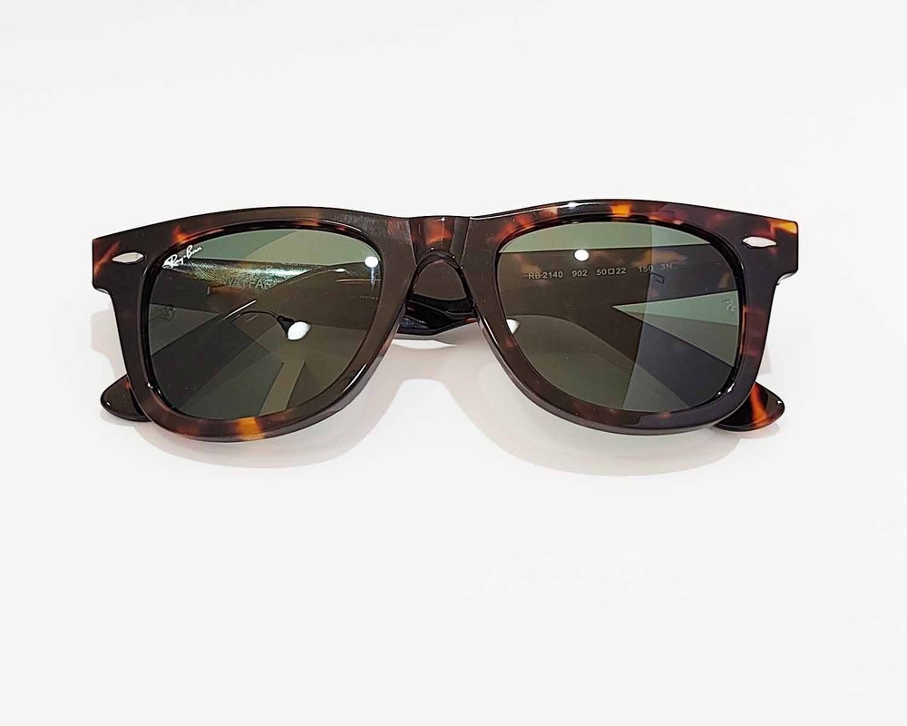 Ray-Ban RB2140 Original Wayfarer Classic Tortoise Frame Green Lenses 50mm Unisex