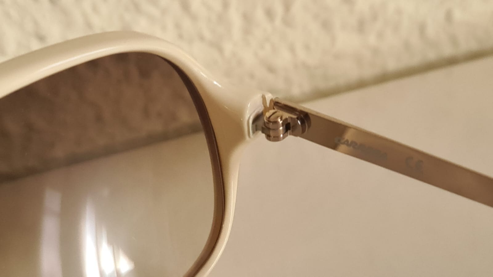 Vintage CARRERA Safari Sunglasses Ivory Oversized Frame Gradient Lenses 1980s