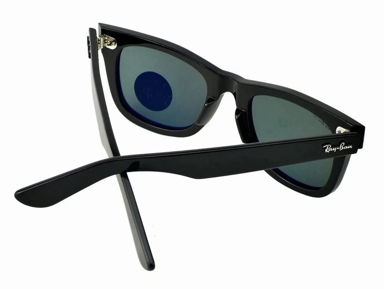 Ray-Ban Sunglasses RB2140 Original Wayfarer Black Frame Green Lenses 50mm Unisex