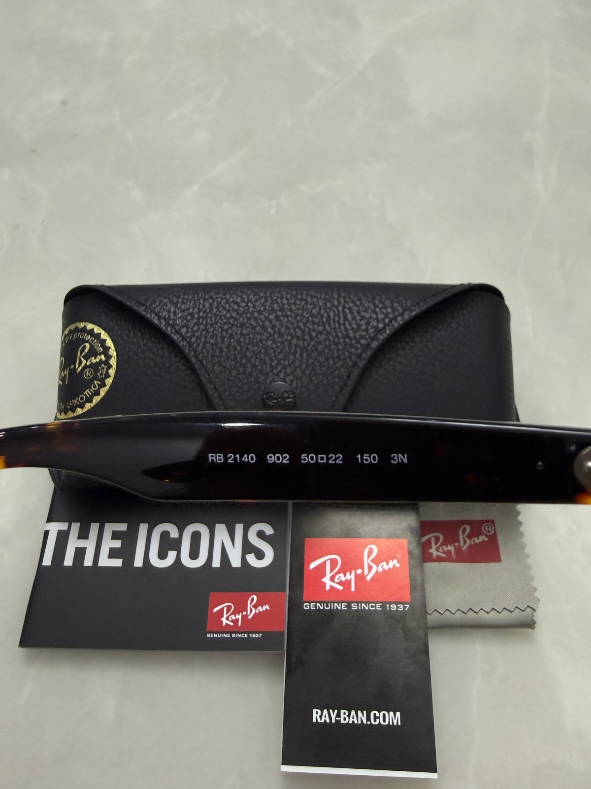 Ray-Ban Sunglasses RB2140 902 Original Wayfarer Tortoise Frame Green Lenses 50mm