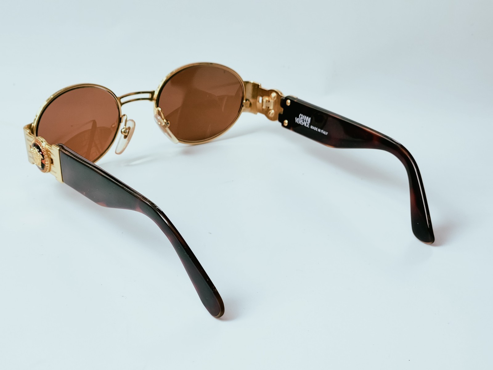 Versace S71 Col 07M Vintage Tortuga Gold Medusa Steampunk Sunglasses 48-20