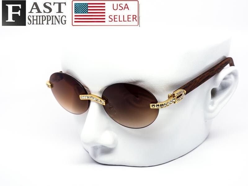 Diamond buffs sunglasses men’s women’s LUXURY glasses retro Gold buff’s vvs Ice