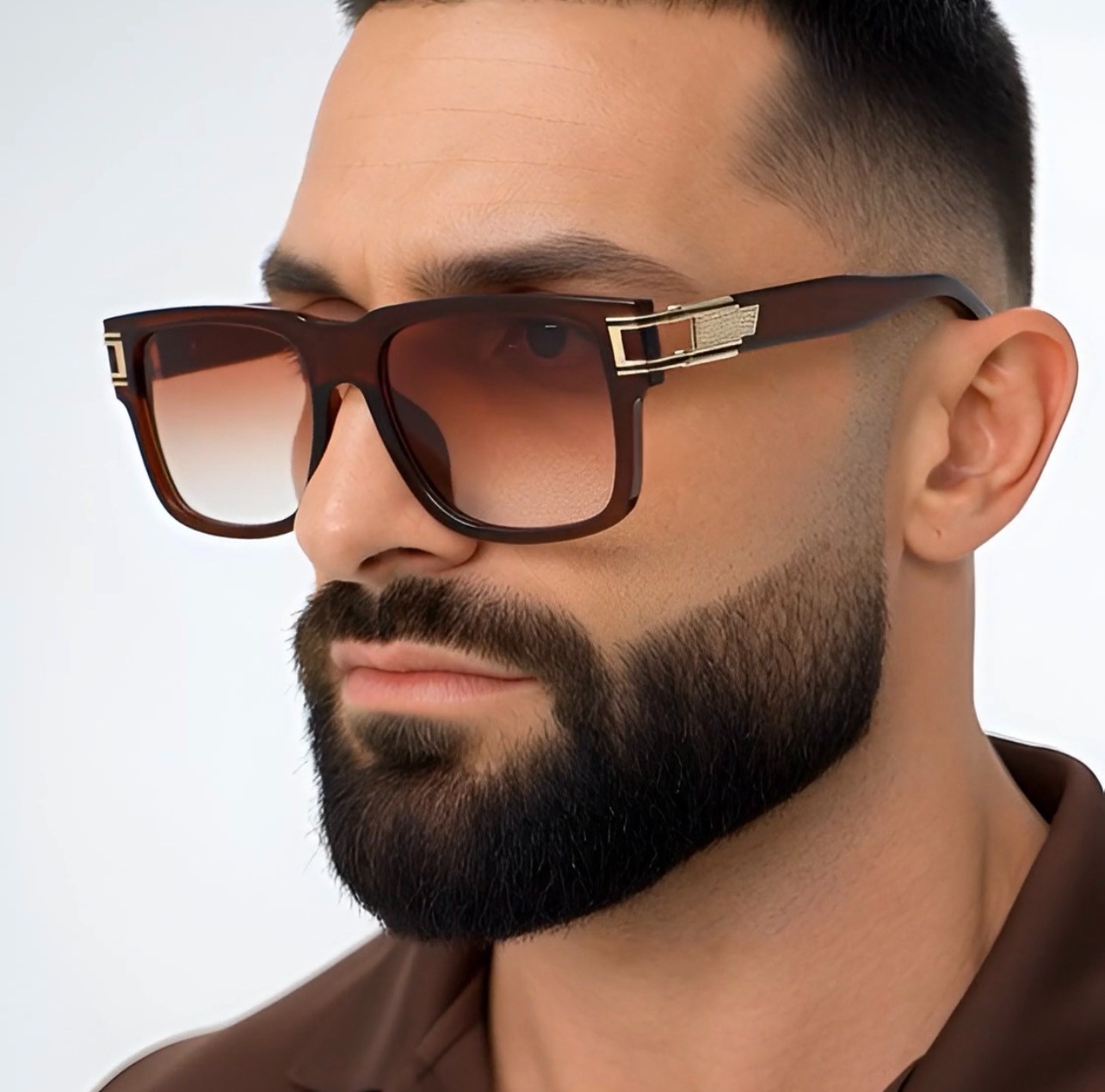 Fashion Men Sunglasses Designer New Style Classic Model Gold Metal Bar Retro NEW