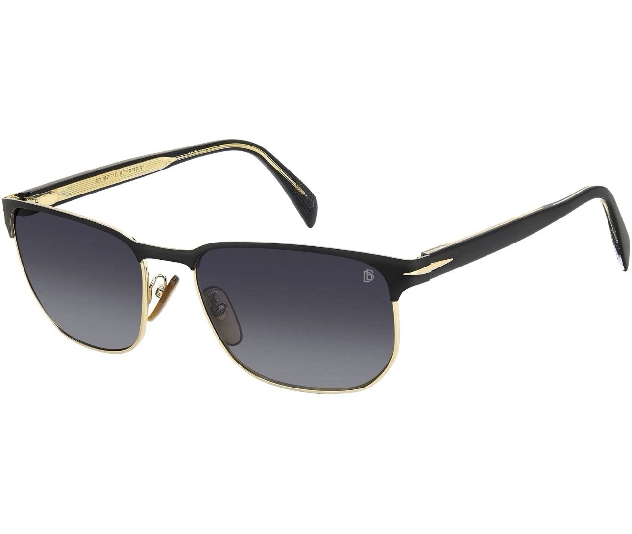 David Beckham DB1131S 0146 90 Matte Black Gold Soft Square Sunglasses Flex Hinge