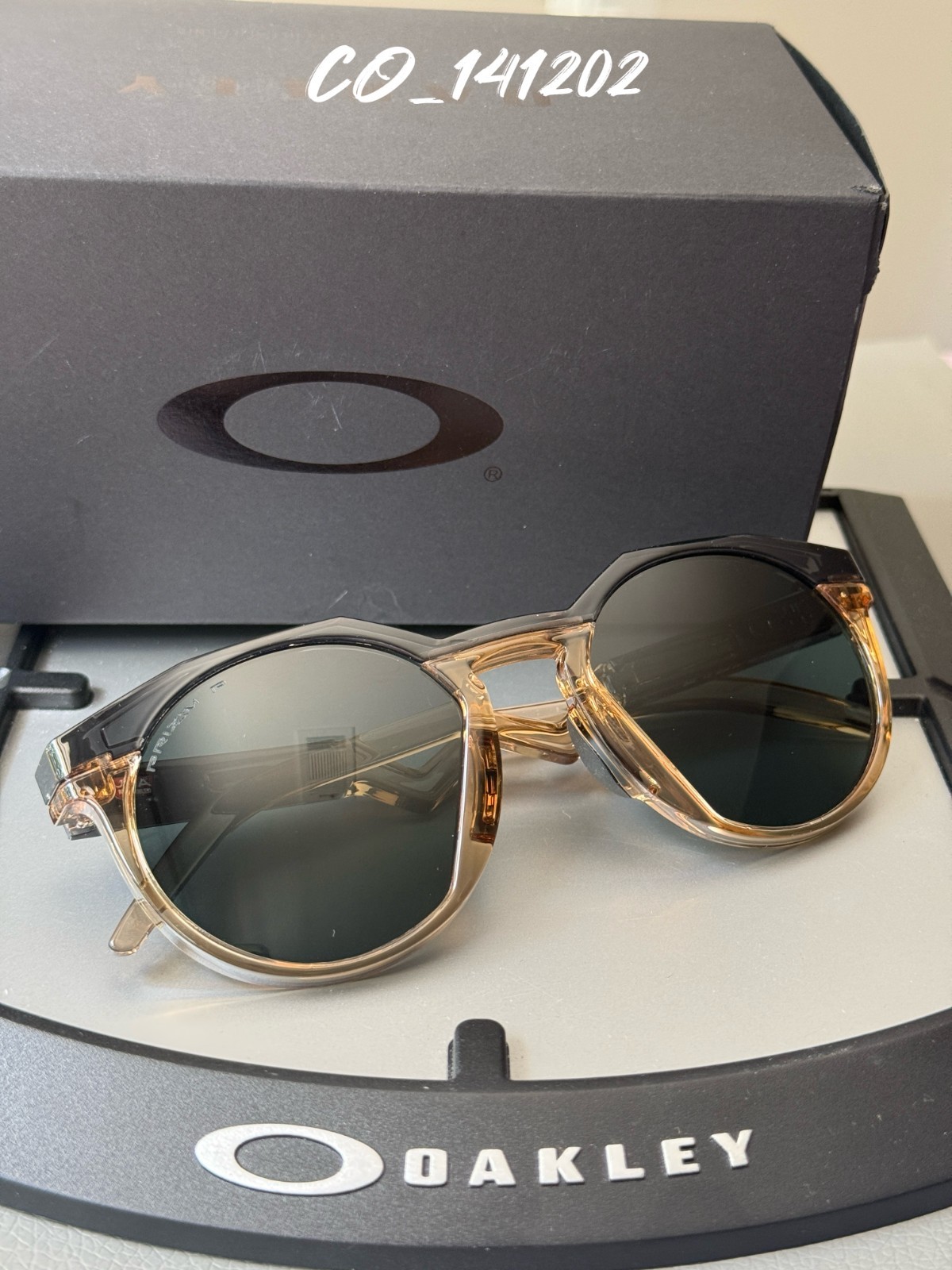 Oakley HSTN Sunglasses Amber/Black Frame Prizm Black Lenses