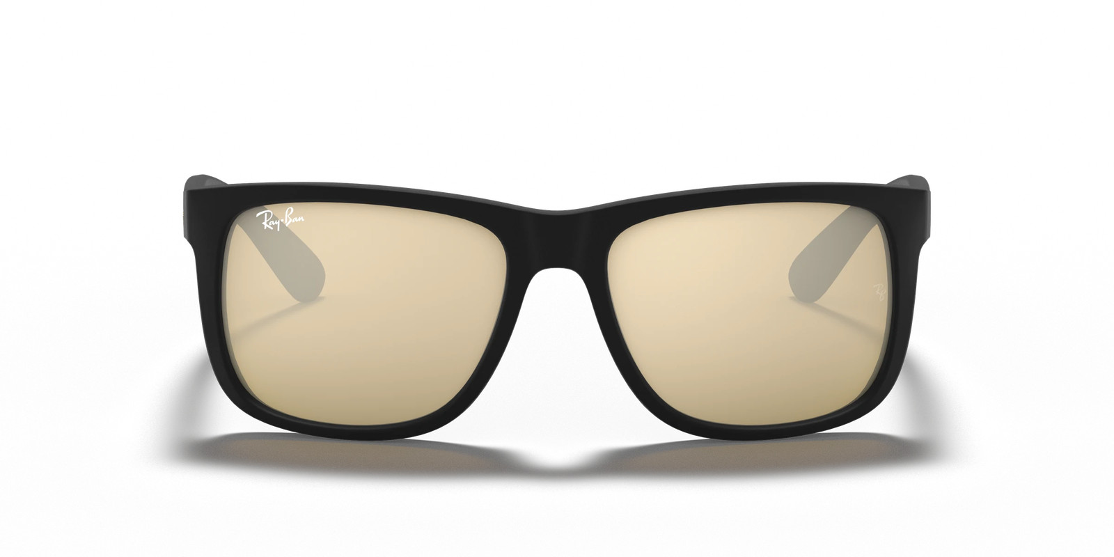 Ray-Ban Justin RB4165 622/5A Rubber Black Gold Mirror 55mm Sunglasses