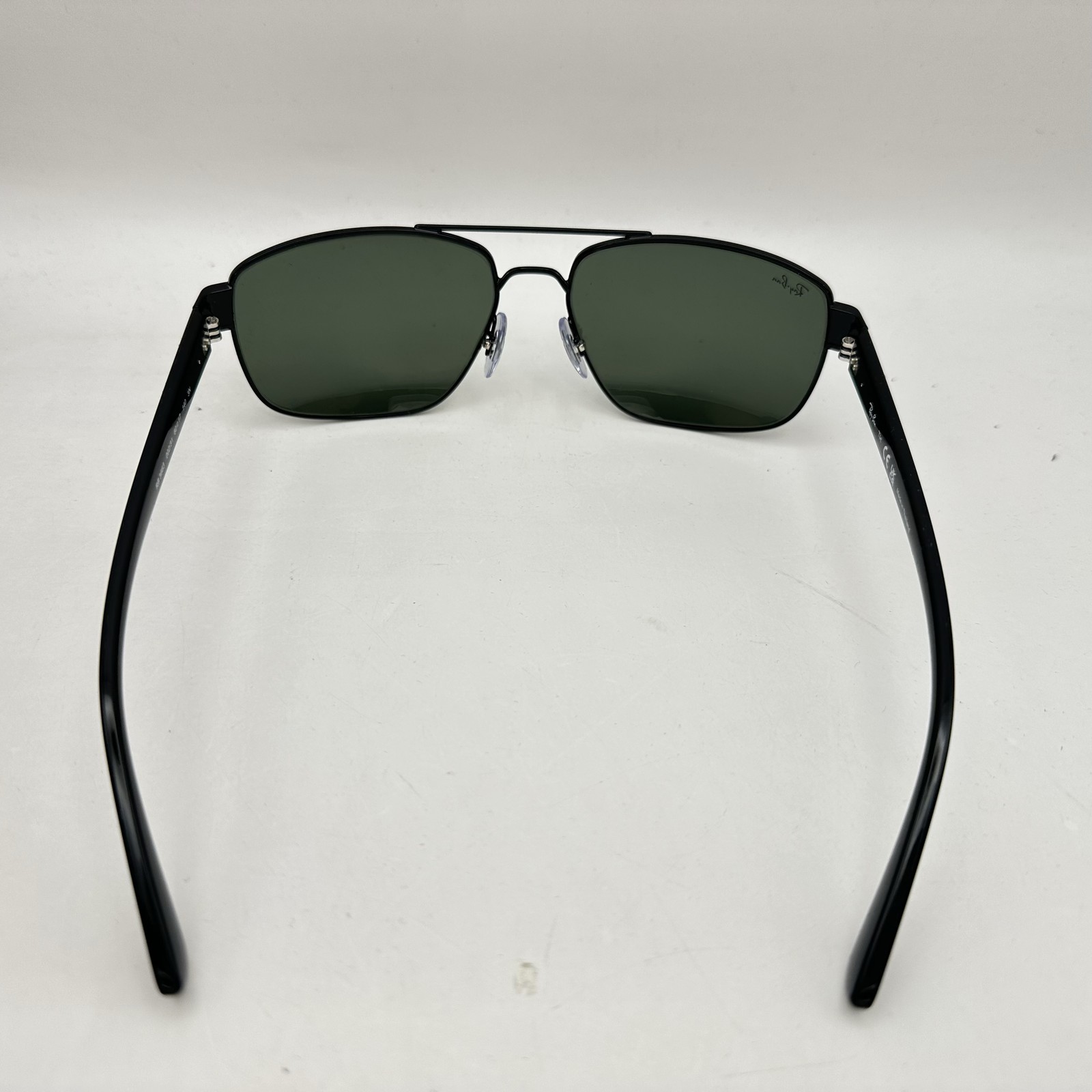 Ray Ban Mens Irregular Aviator Double Bridge Sunglasses RB3663 Blackl/Green