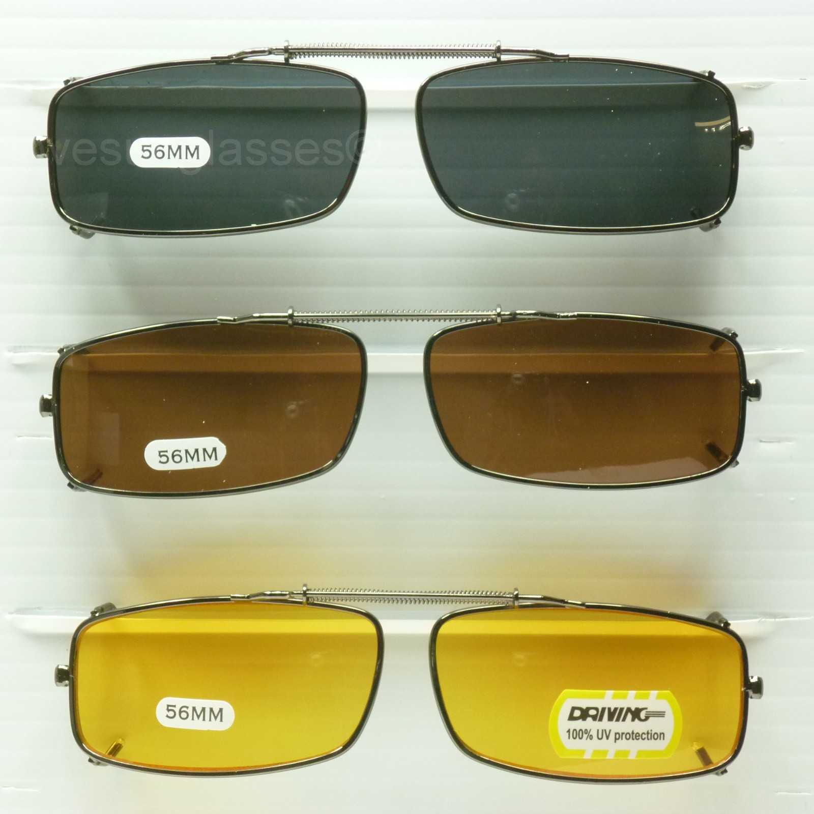 Clip on spring sunglasses men women fish drive metal frame blocking 100% uv