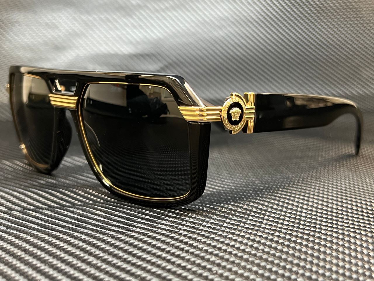 VERSACE VE4399 GB1 87 Black Square Men’s 58 mm Sunglasses