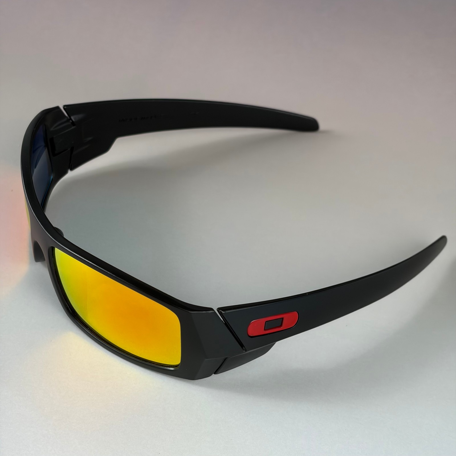 New Oakley Gascan Black Frame Ruby Fire Iridium Sunglasses With Case Box