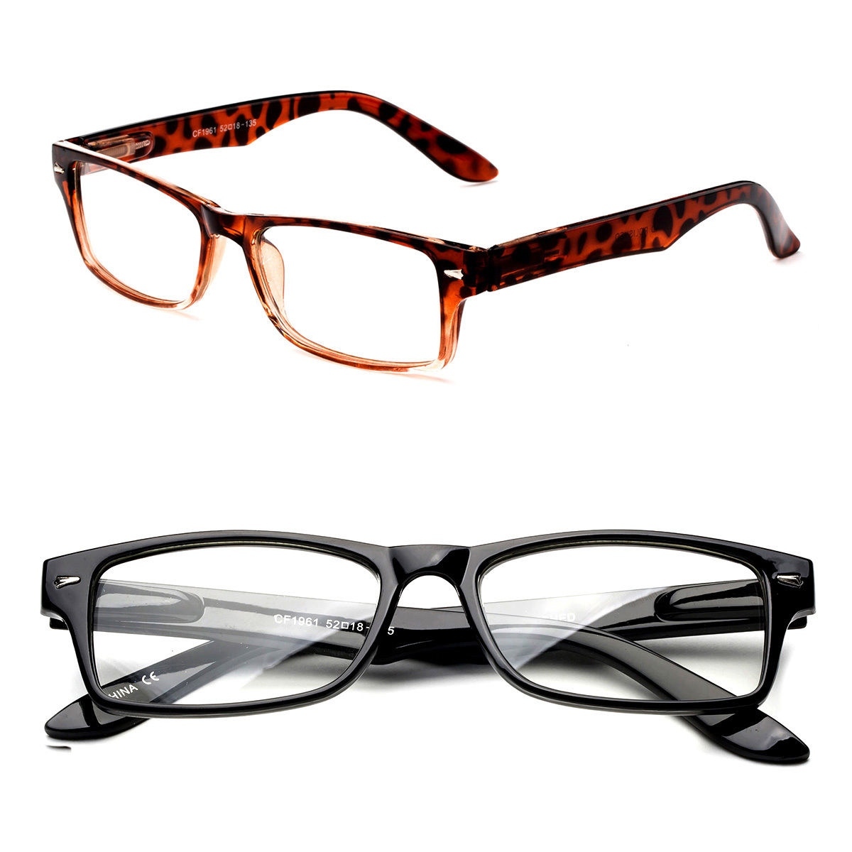 Trendy Clear Lens Glasses with Classic Rectangular Frame Style