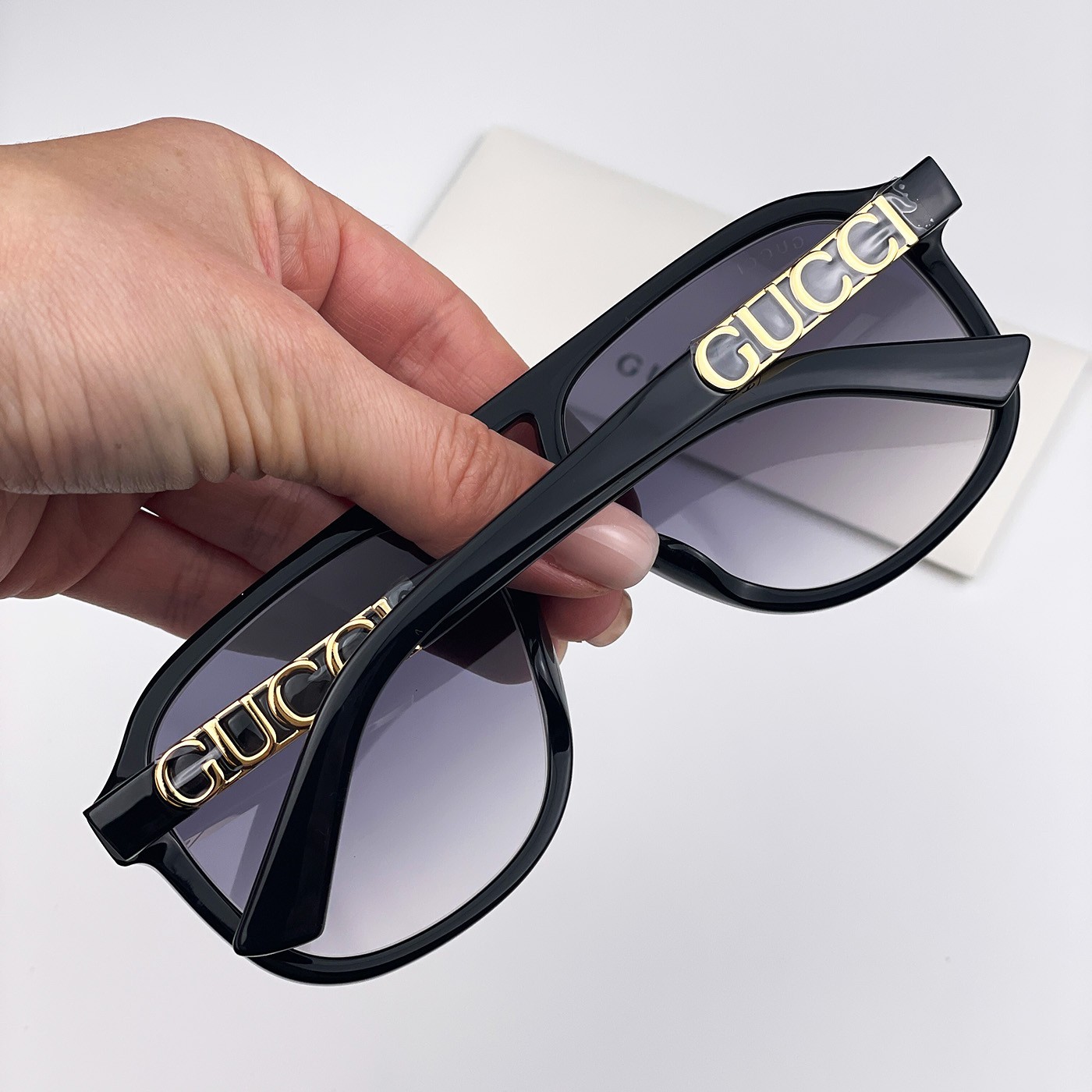 Gucci Men Sunglasses Black Grey Gradient Pilot GG1188S 002 NEW AUTHENTIC