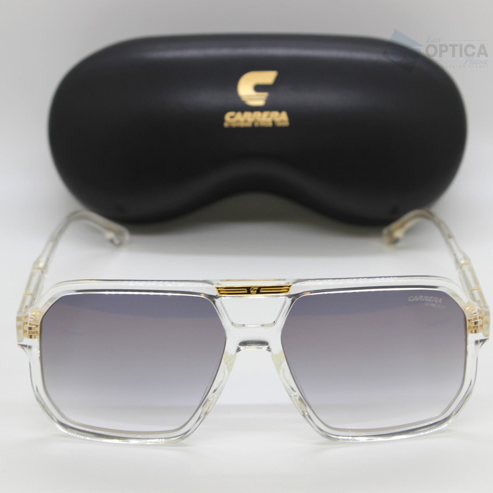New Carrera Victory C 01 Sunglasses – Crystal Frame / Grey Gold Mirror Lens 60m