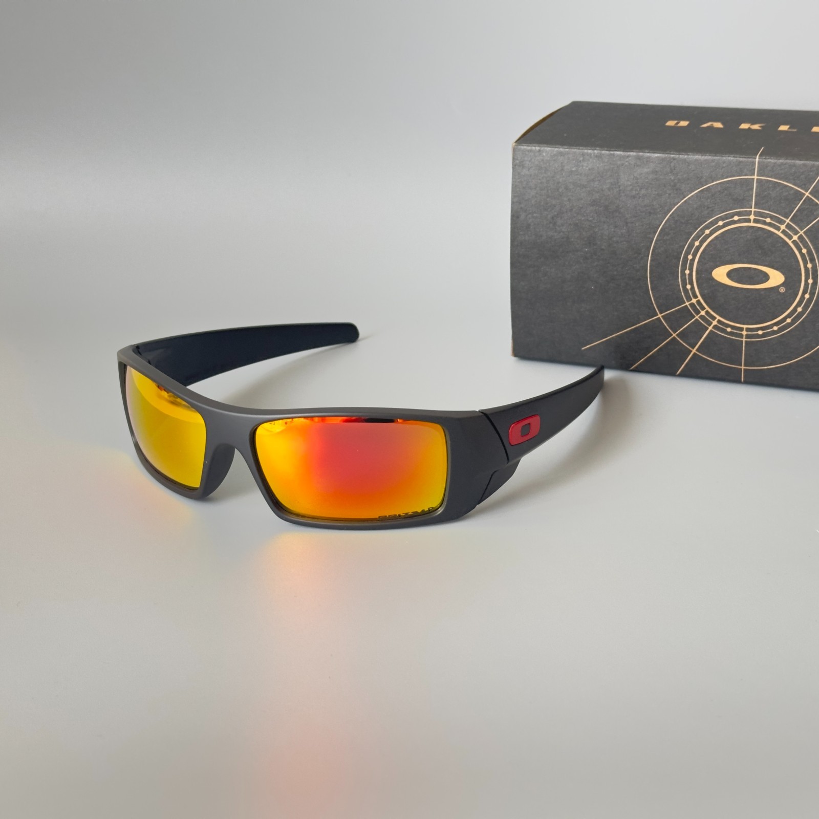 Oakley Gascan Polarized Sunglasses OO9014 Matte Black/Ruby Iridium Lens