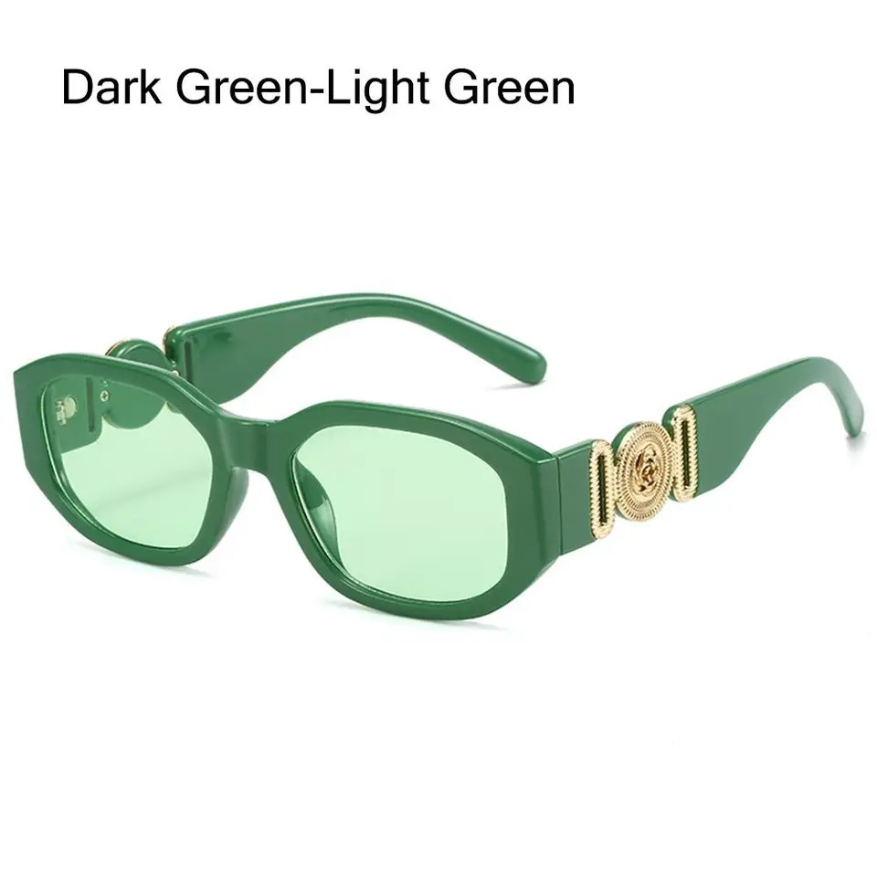Irregular Oval Sunglasses Metal Rose Accent UV400 Unisex Retro Fashion Shades
