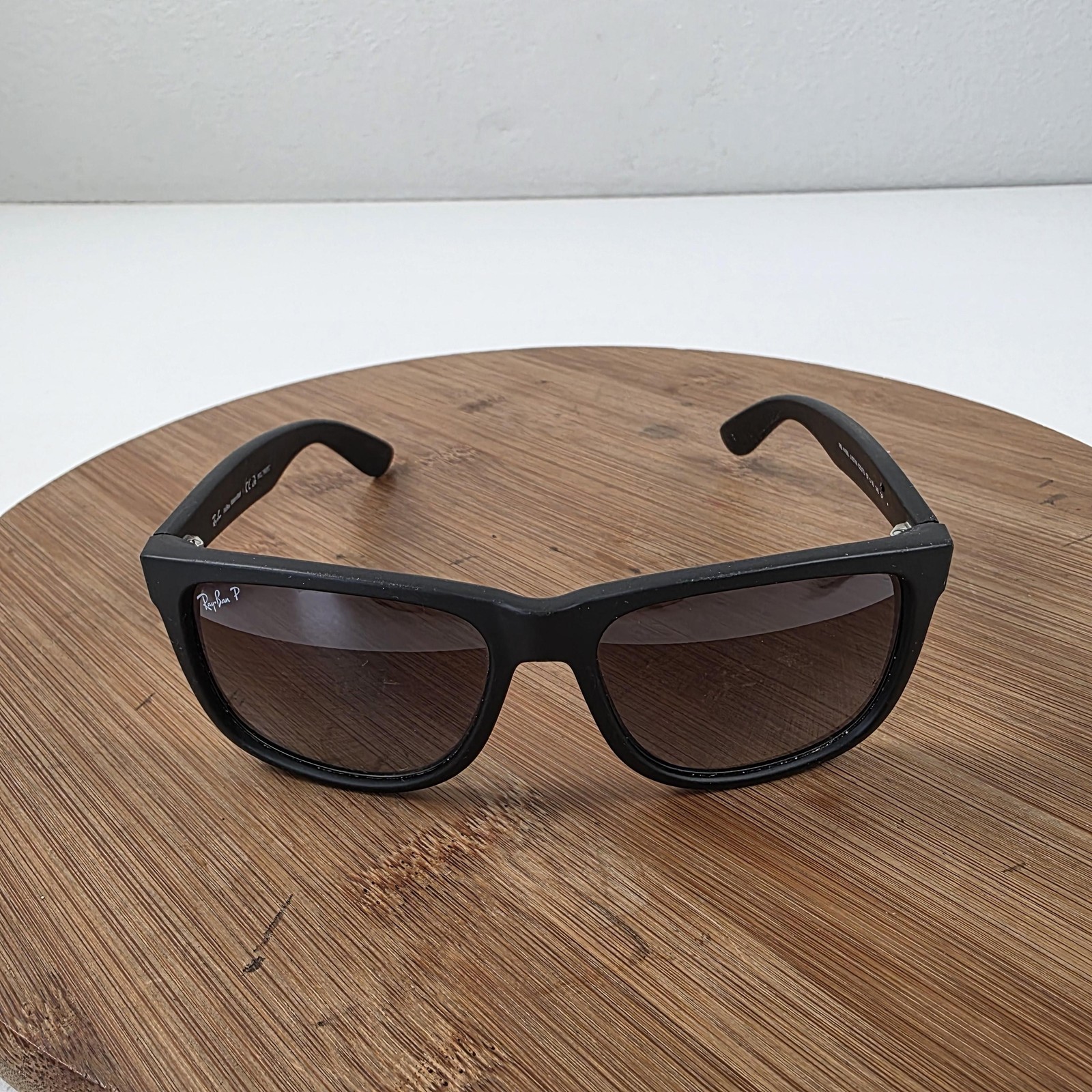 Ray-Ban RB4165L Justin Sunglasses Mens 57-16 Black Gray Polarized Square Brazil