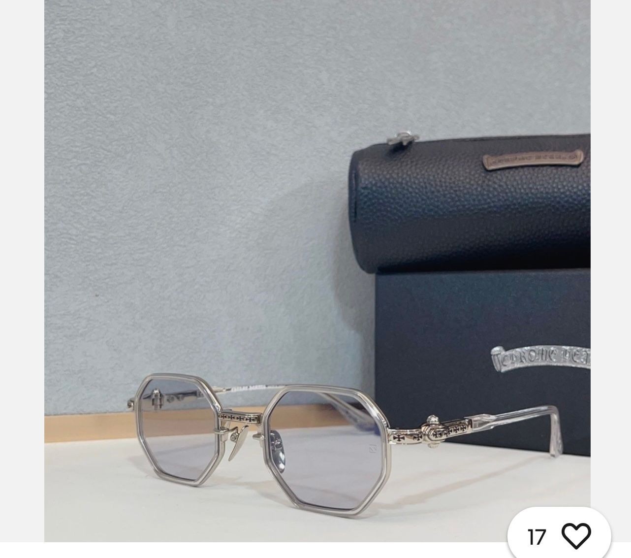 Chrome Hearts Octagon Silver Metal Eyeglasses Frame Unisex Luxury Designer