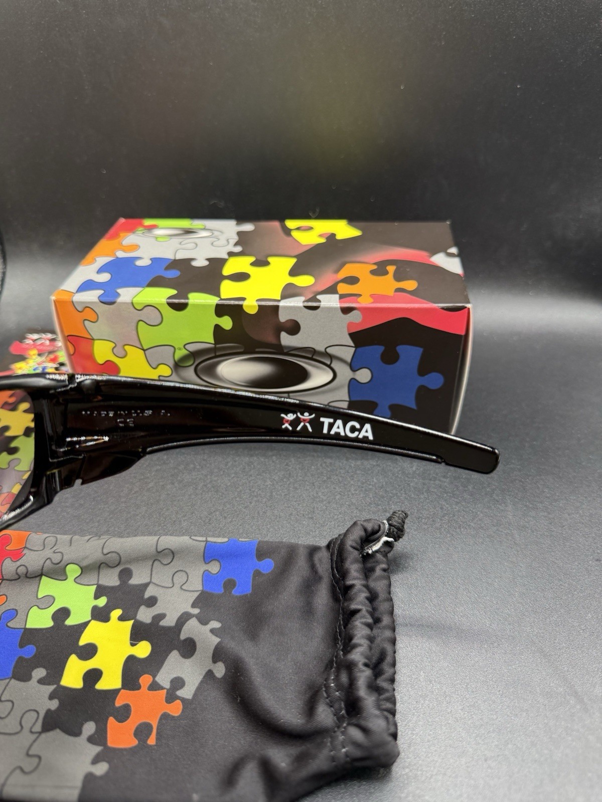 Oakley TACA Fuel Cell Polished Black-Print Frame/Grey Lenses OO9096-11 New