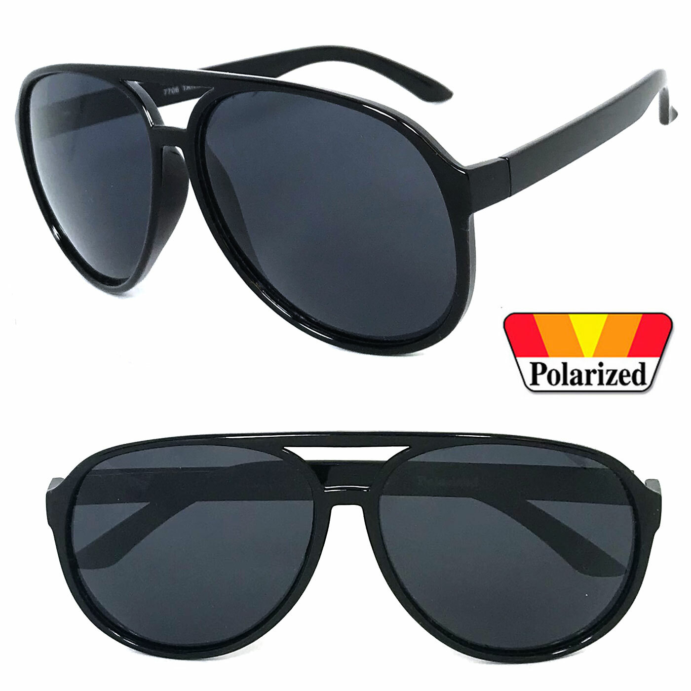 1 or 2 Pairs 80s Polarized Large Pilot Sunglasses Retro Sports Driving Dark Lens