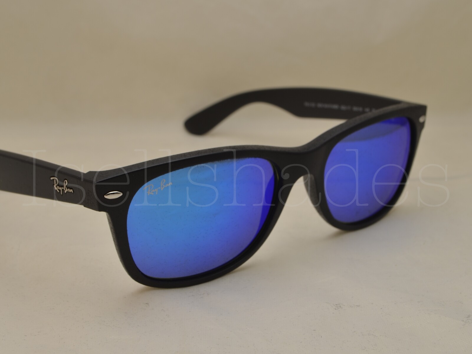 Ray Ban NEW WAYFARER (RB2132-622/17 55) Rubber Black with Gray Mirror Blue Lens