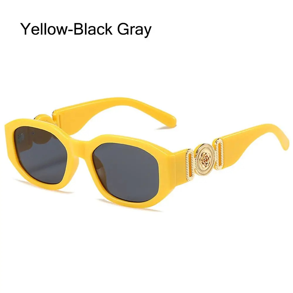 Irregular Oval Sunglasses Metal Rose Accent UV400 Unisex Retro Fashion Shades