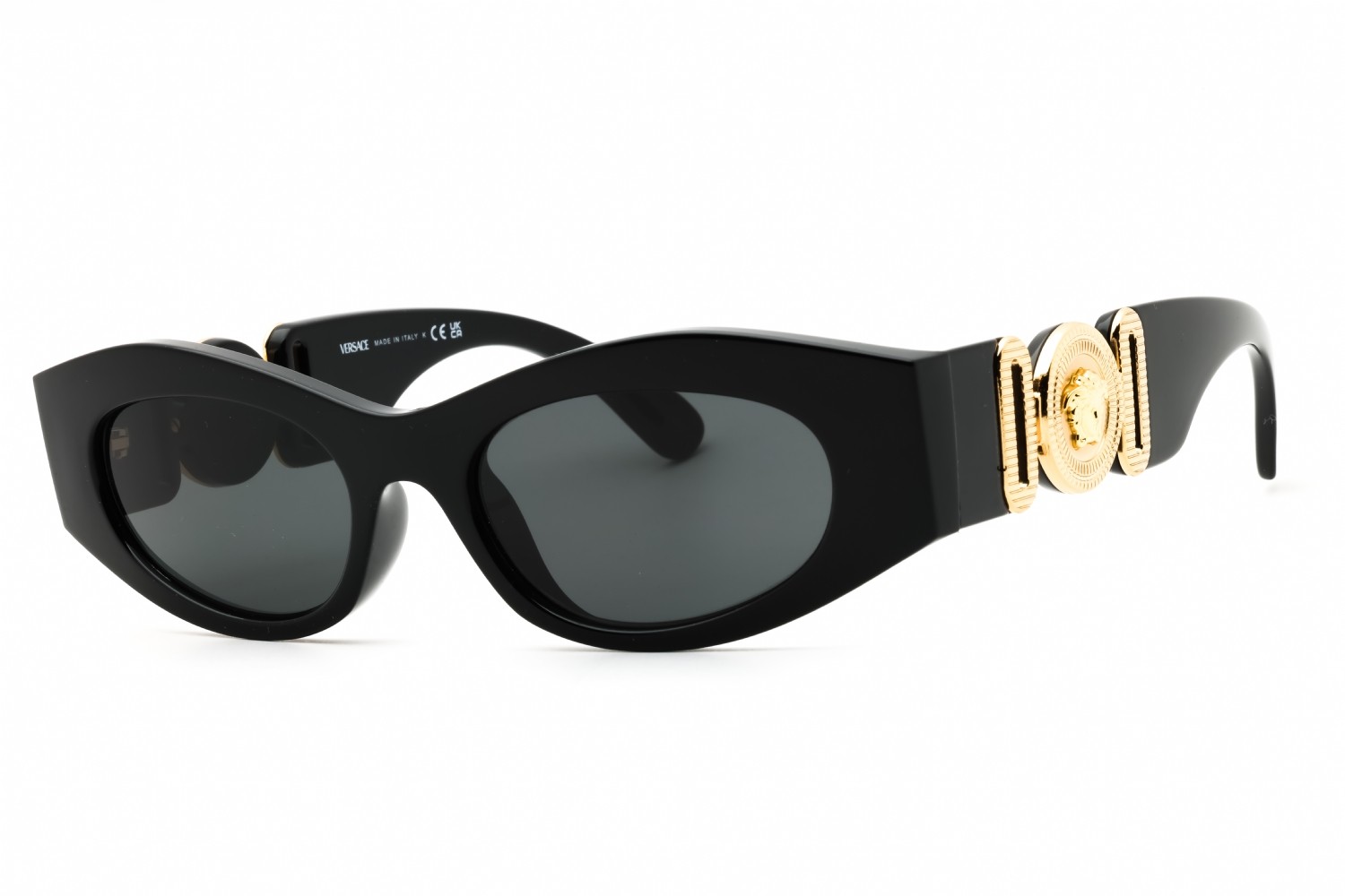 VERSACE VE4480U GB1 87 Sunglasses Black Gold Frame Grey Lenses 51mm