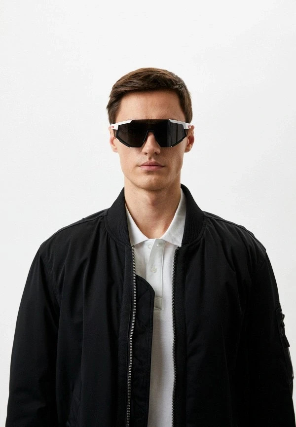 PRADA 04W PS04WS Linea Rossa IMPAVID Sport Sunglasses White Pilot Wrap Unisex