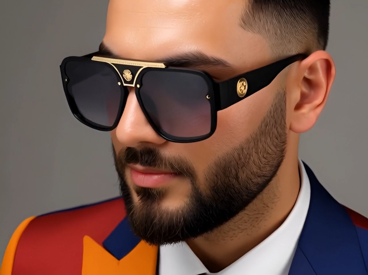 MEN SQUARE DESIGNER SHADES RETRO GOLD RAPPER CLASSIC RETRO LUXURY MODEL EYEWEAR