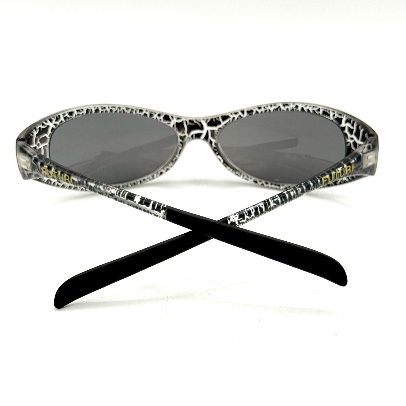 FUTURI Sunglasses Men’s Black White Pattern Sport Wrap UV Protection Shades