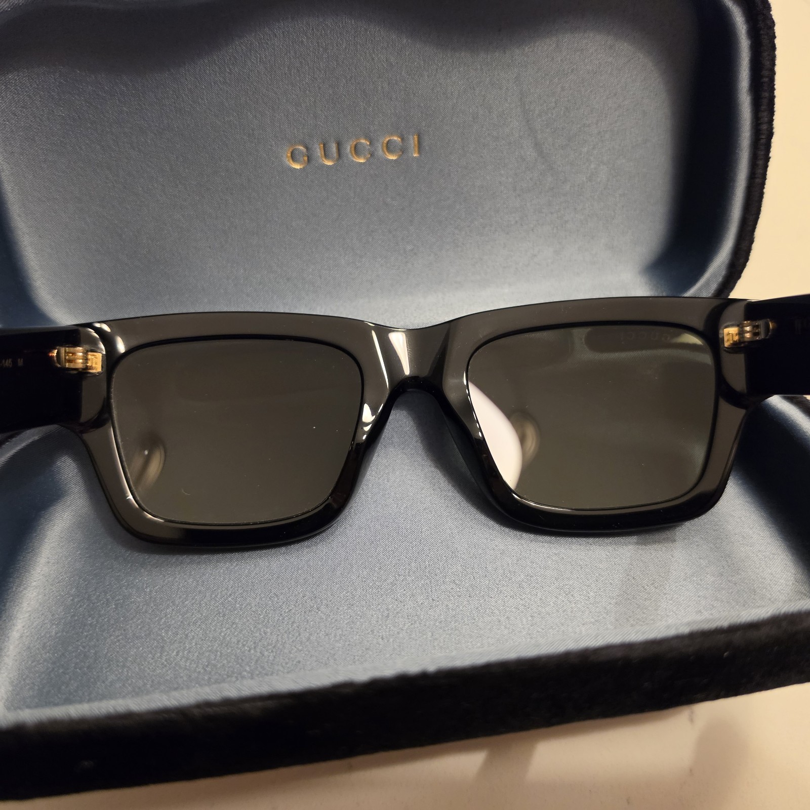 GUCCI GG1668S 001 Black Grey Havana Men’s Medium 52 mm Sunglasses