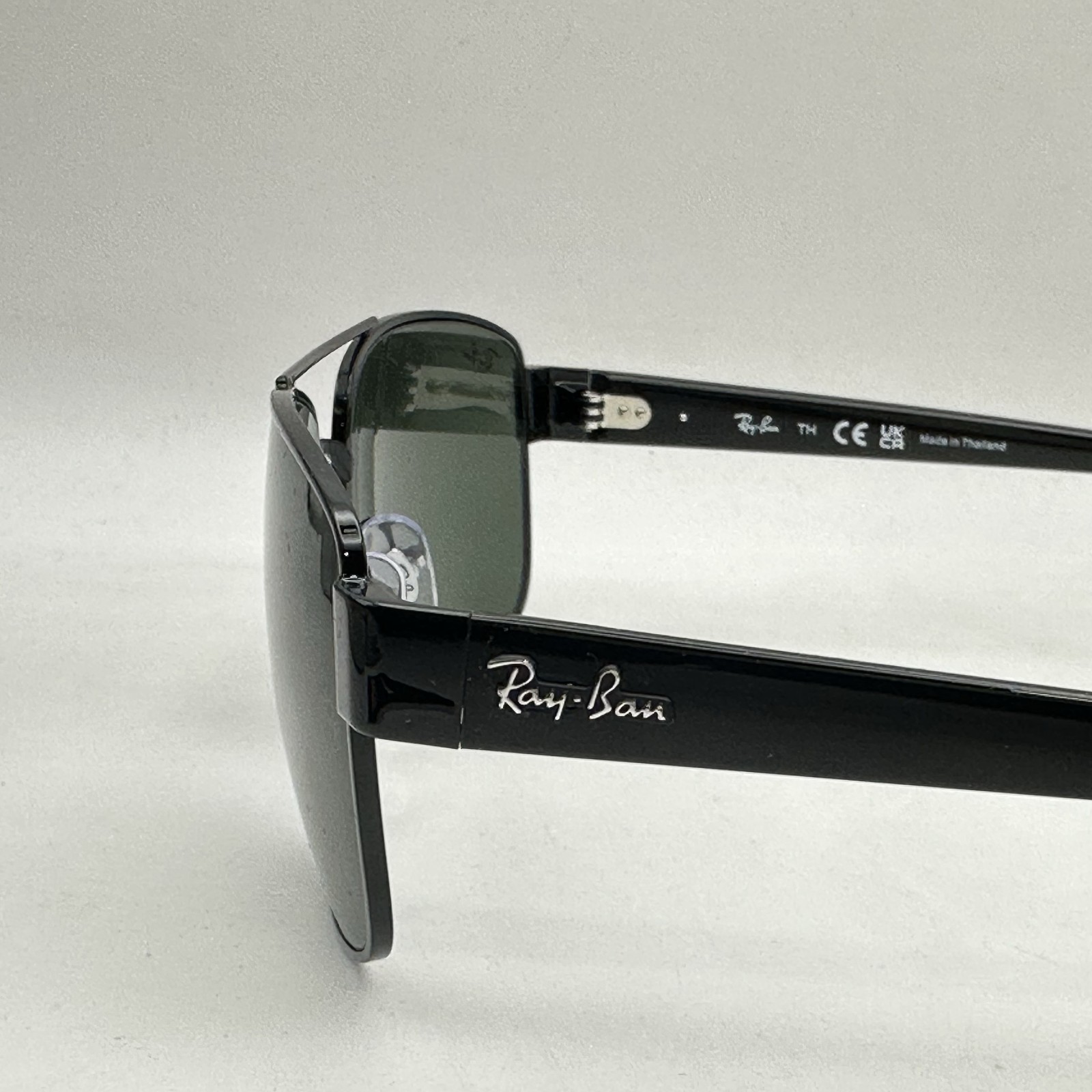 Ray Ban Mens Irregular Aviator Double Bridge Sunglasses RB3663 Black/Green
