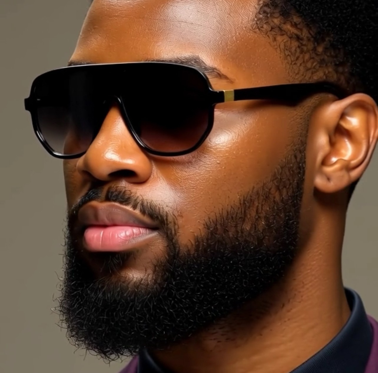 Men Guy Dude Square Sunglasses Shades 100% UV Protection Fashion Flat Black Lens
