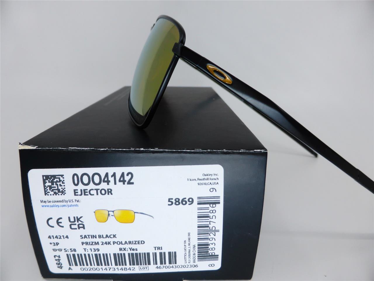 Oakley Sunglasses EJECTOR Satin Black – Prizm 24K Gold POLARISED Lenses 4142-14