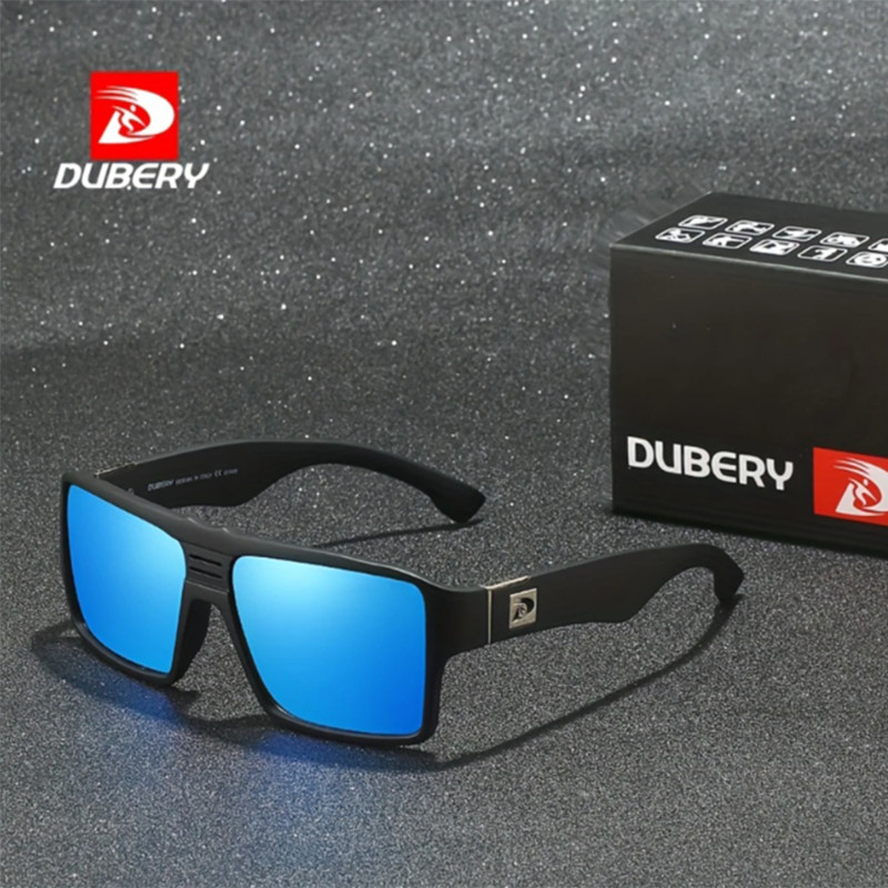 DUBERY Men Polarized Square Sunglasses Oversize Driving Fishing Sport Glasses