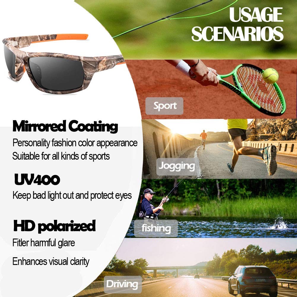 Polarized Camo Sunglasses for Men Women Fishing Sports glasses outdoor Huntin…