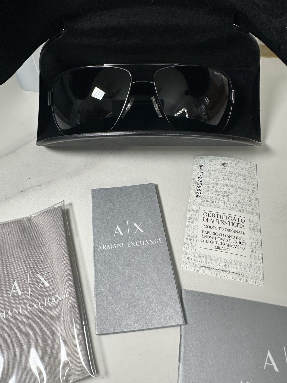 Armani Exchange AX2012S Men’s Aviator Sunglasses Black/Gray 125mm UV