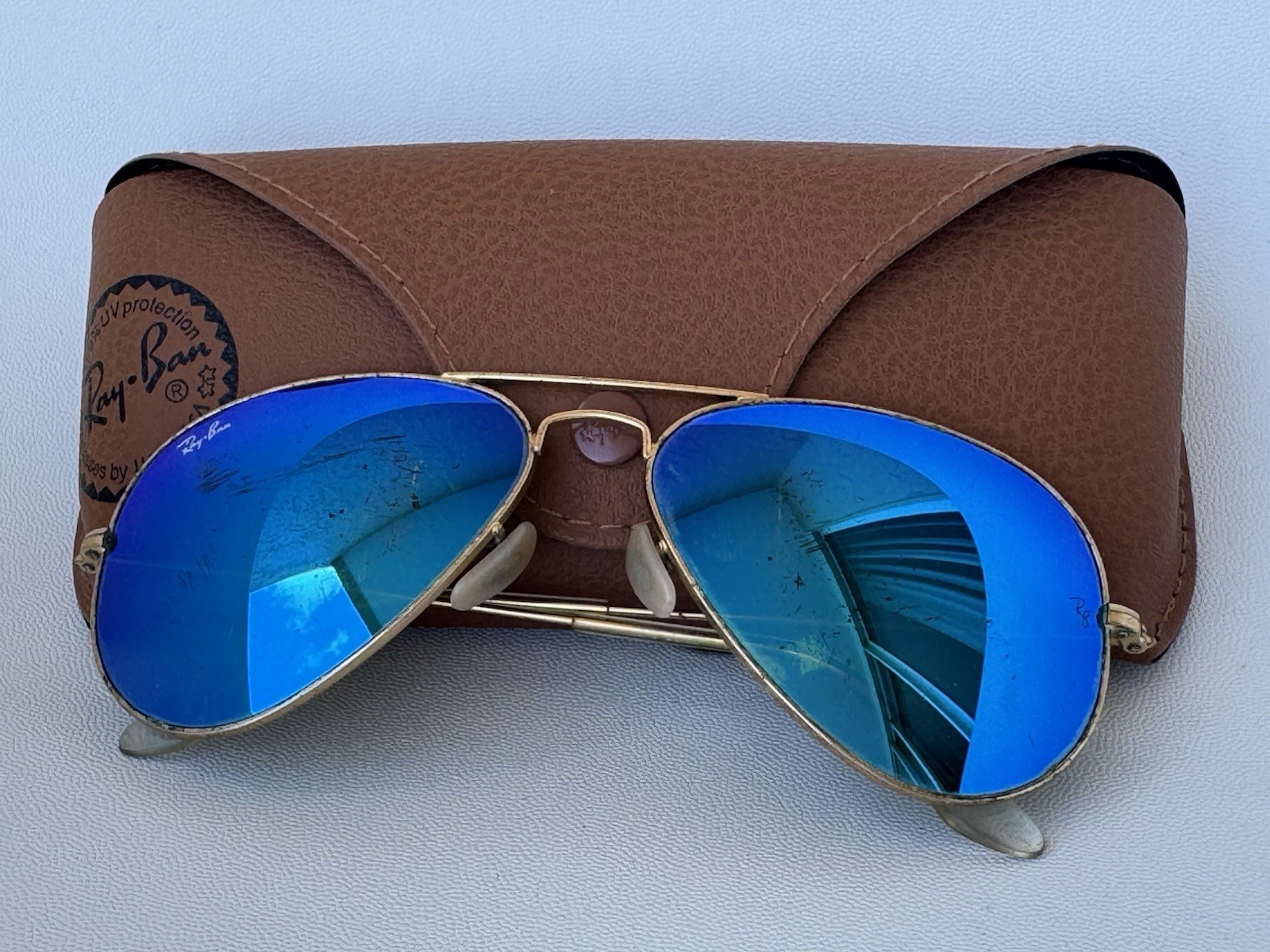 Ray Ban Aviator Blue Mirror RB3025 Standard 58 + Case + Bonus For Buy It Now