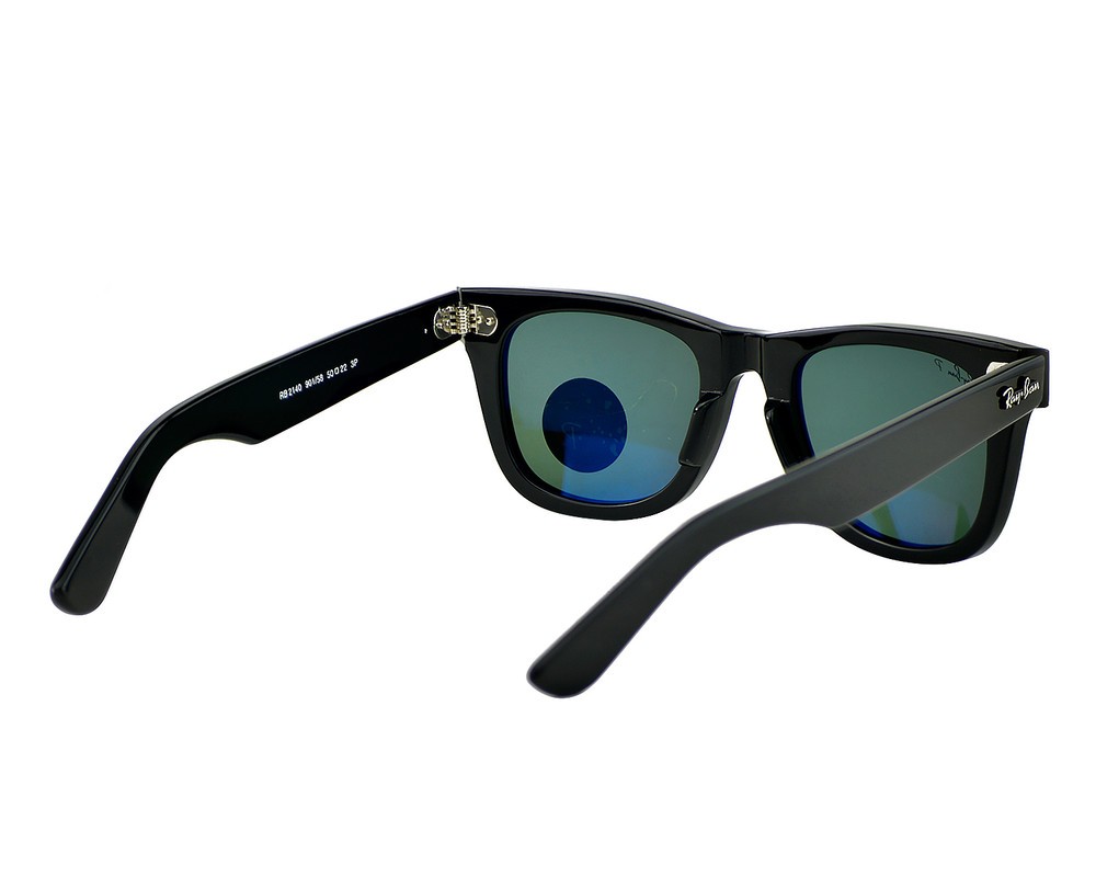 Ray-Ban Sunglasses RB2140 Original Wayfarer Black Frame Green Lenses 50mm Unisex