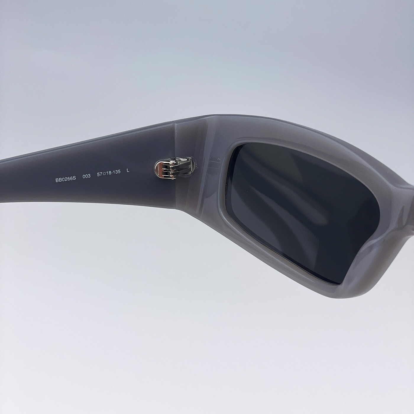 Balenciaga Men AUTHENTIC Sunglasses Grey Rectangle BB0266S 003 NEW