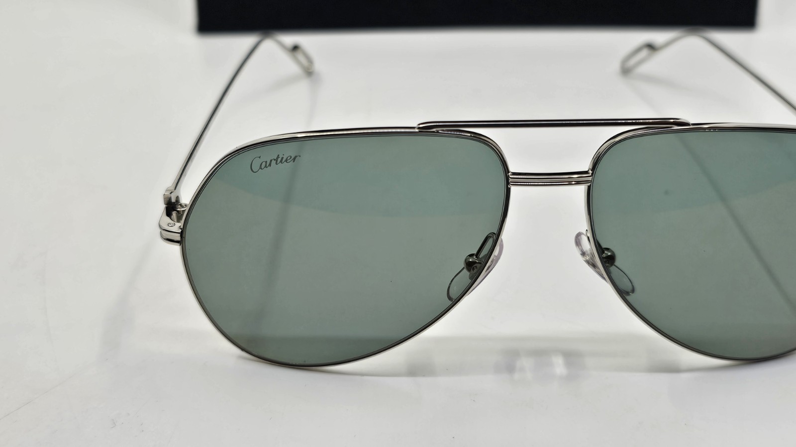 Cartier CT0110S Premiere de Cartier Blue Aviator 60 14 140 Chrome Sunglasses