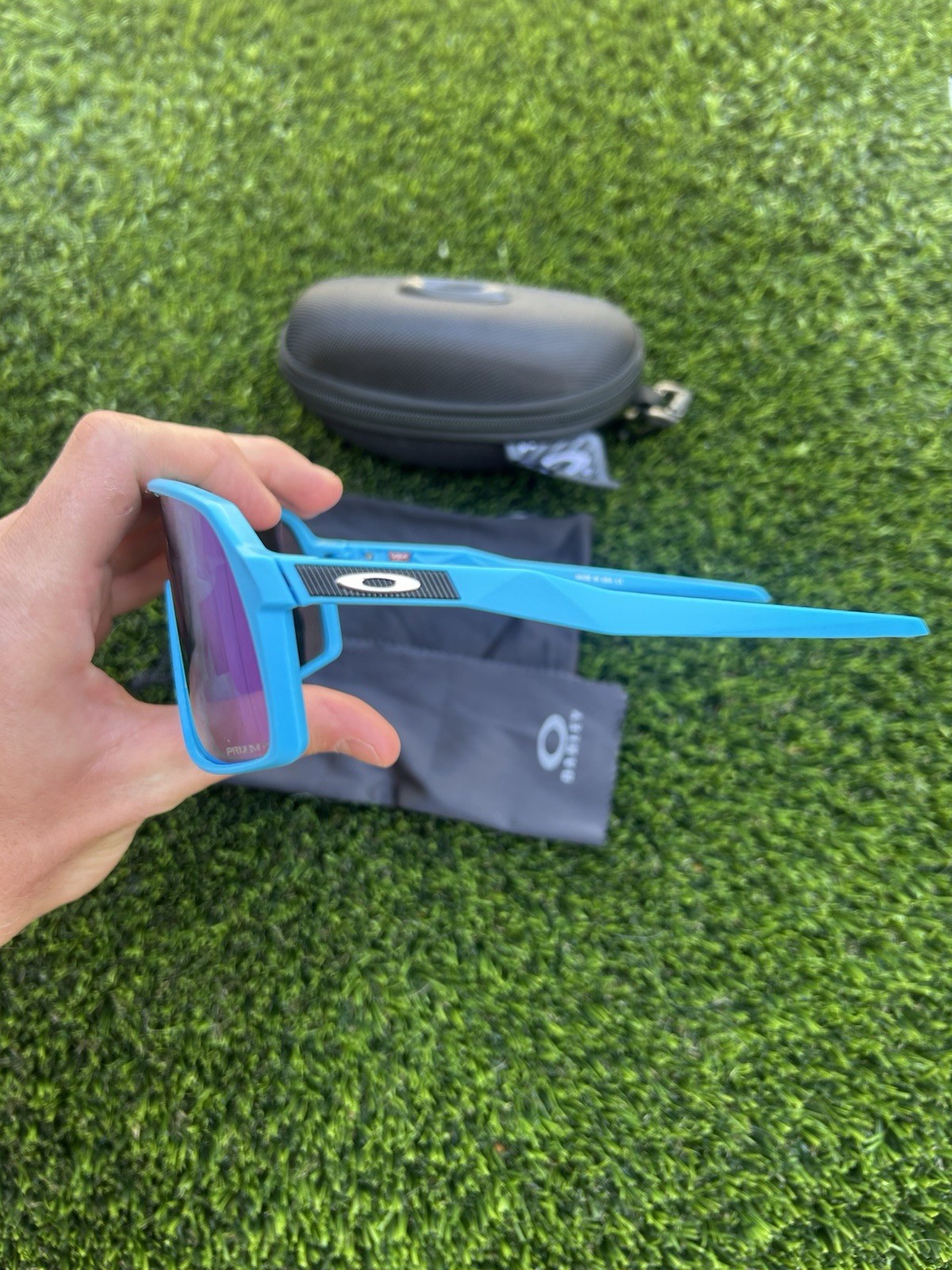 Oakley Sutro Shield Sunglasses Mirrored Blue Lens Blue Frame 140mm OO9406