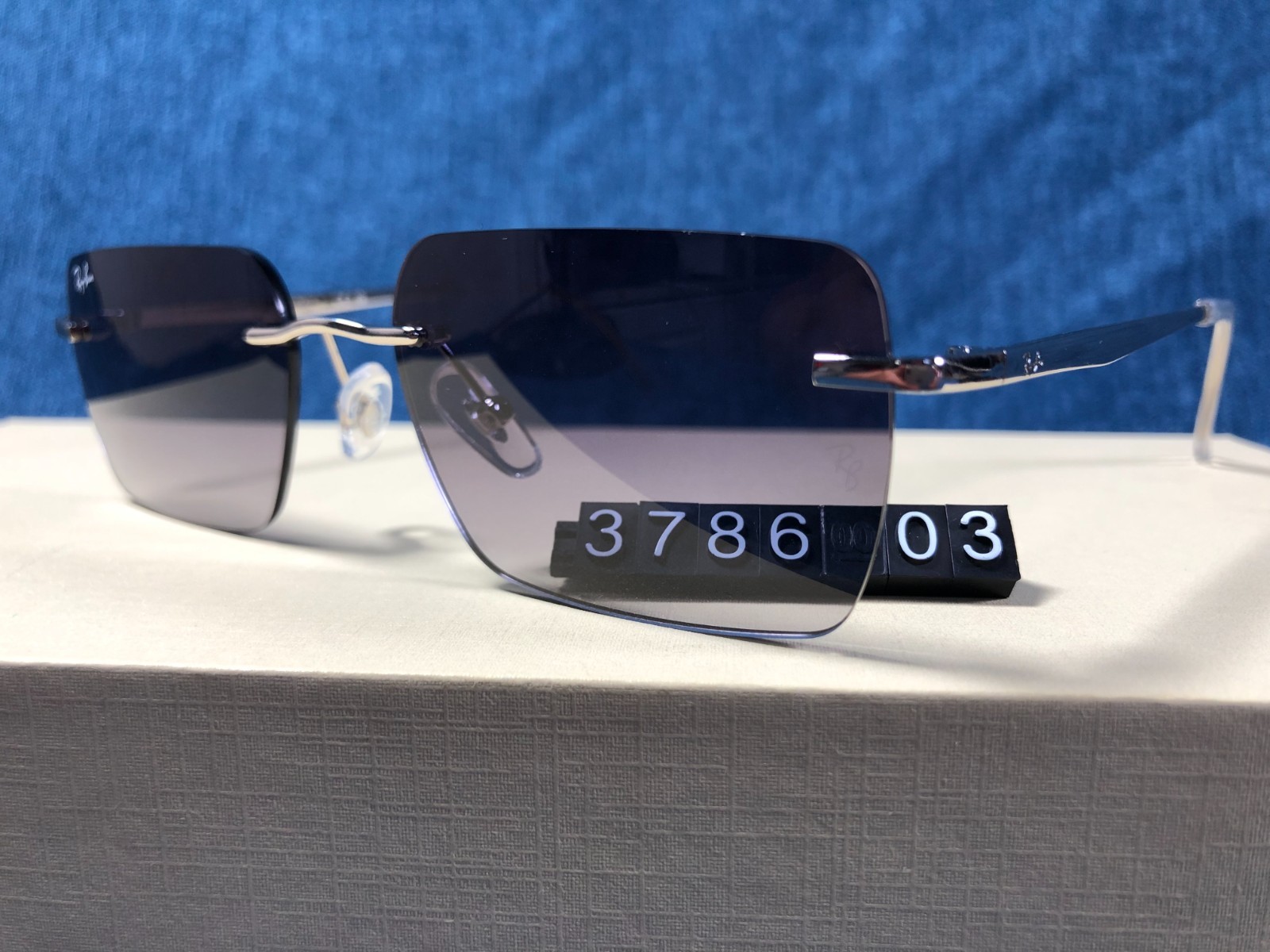 Ray-Ban RB3786 Sunglasses Silver Frame Gradient Blue Lens 56/18MM 003/11 145MM