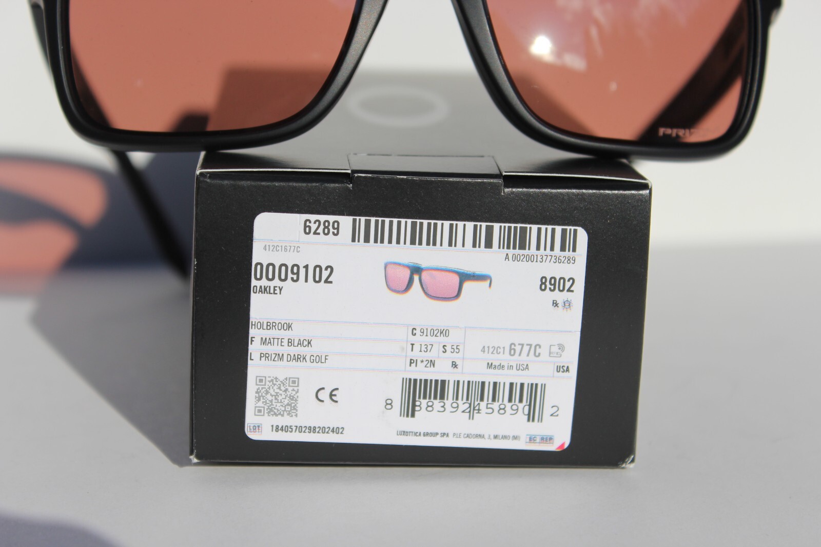 OAKLEY Holbrook Sunglasses Matte Black/Prizm Dark Golf OO9102-K0 NEW